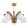 Deckenleuchte 5-flammig Holz Weiß Natur E14 L:50 cm