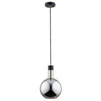 Pendelleuchte Rauchglas Chrom E27 L:20 cm wohnlich