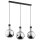 Pendelleuchte Rauchglas Schwarz 3-flammig E27 L:75 cm