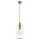 H&auml;ngelampe blendarm Glas Holz E14 18,5 cm dekorativ