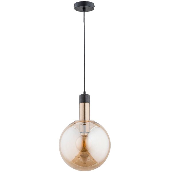 Hängelampe Glas Bernstein E27 L:25 cm Modern wohnlich