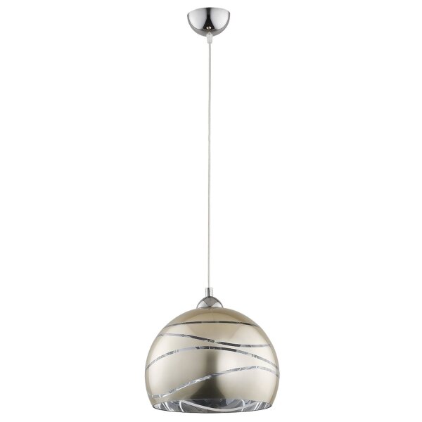 Pendelleuchte Glas Gold Chrom E27 L:30 cm dekorativ