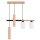 Pendelleuchte 4-flammig Glas Holz Natur E27 L:60 cm