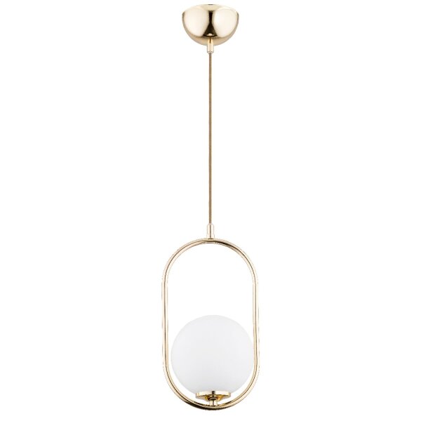 Hängelampe blendarm Glas Gold E14 L:16,5 cm wohnlich