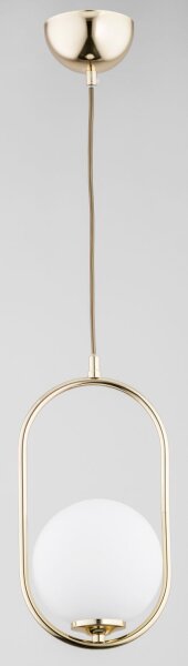 Hängelampe blendarm Glas Gold E14 L:16,5 cm wohnlich