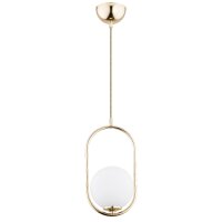 Hängelampe blendarm Glas Gold E14 L:16,5 cm wohnlich