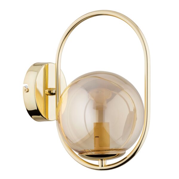 Wandleuchte Glas Gold Bernstein E14 B:15 cm dekorativ