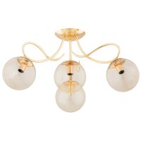 Deckenlampe 4-flammig Glas Gold Bernstein E14 L:58 cm