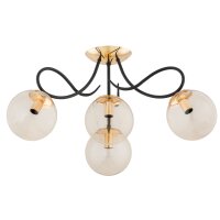 Deckenlampe 4-flammig Glas Gold Bernstein E14 B:58 cm