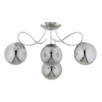 Deckenleuchte 4-flammig Rauchglas Chrom E14 B:58 cm