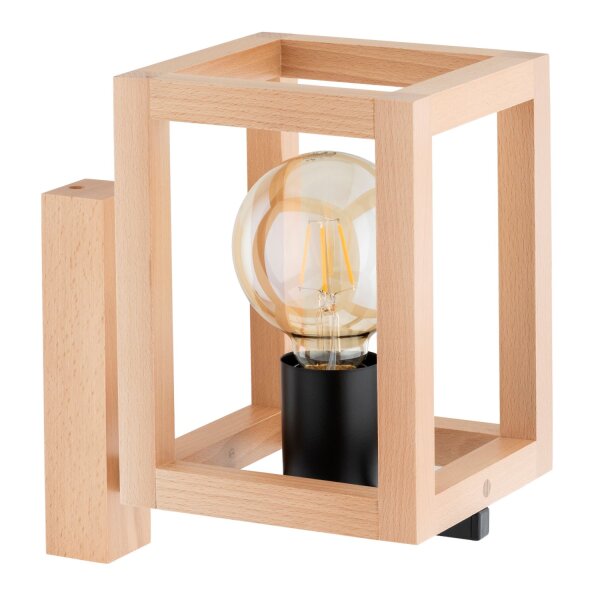Wandleuchte Holz Natur Skandi E27 B:16 cm wohnlich