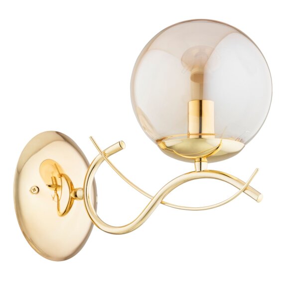 Wandlampe Glas Gold Bernstein E14 B:15 cm dekorativ