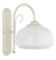 Wandlampe blendarm Glas Metall Wei&szlig; E27 B:18,5 cm