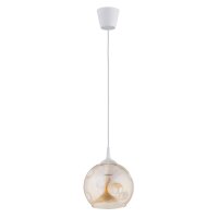 Hängelampe blendarm Glas Weiß Bernstein E27...