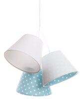 Pendel H&auml;ngelampe Wei&szlig; Blau Stoff M&auml;dchen