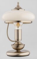 Tischlampe Glas Metall Wei&szlig; Gold E27 H:31 cm Modern