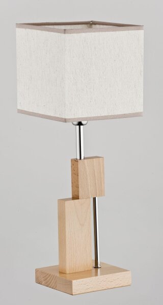Tischleuchte Holz Stoff E14 B:16 cm Modern dekorativ