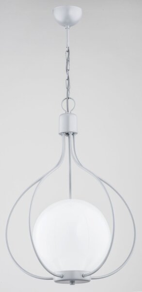 Hängelampe Glas Metall Silber E27 L:43 cm wohnlich