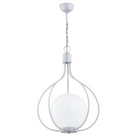 Hängelampe Glas Metall Silber E27 L:43 cm wohnlich