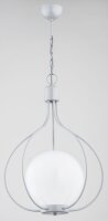 Hängelampe Glas Metall Silber E27 L:43 cm wohnlich