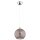 Pendelleuchte Glas Braun Chrom E27 L:25 cm Kugel Schirm