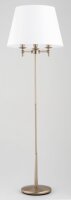Stehleuchte 3-flammig Stoff Messing Wei&szlig; E14 164 cm