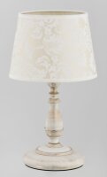 Tischlampe Stoff Wei&szlig; E14 H:35 cm wohnlich dekorativ