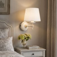 Wandlampe blendarm Stoff Weiß E14 B:20 cm dekorativ