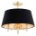 Deckenlampe 3-flammig Stoff Schwarz Gold E14 L:55 cm