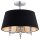 Deckenlampe 3-flammig Stoff Schwarz Chrom E14 B:50 cm