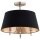 Deckenleuchte 3-flammig Stoff Schwarz Gold E14 H:48 cm