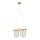 Pendelleuchte 2-flammig Glas Holz Natur E27 L:51 cm
