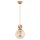 H&auml;ngelampe Holz Metall Glas Gold E27 L:20 cm Modern
