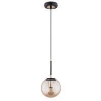 H&auml;ngelampe Glas Bernstein Schwarz E14 L:15 cm dekorativ