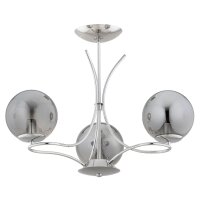 Deckenleuchte 3-flammig Rauchglas Chrom E14 L:50 cm