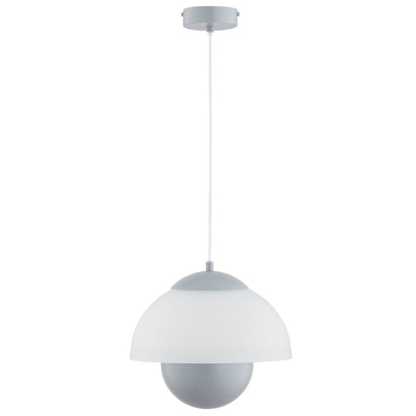 Pendelleuchte blendarm Glas Grau E27 Ø30 cm wohnlich