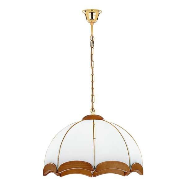 Hängelampe Holz Glas Gold E27 L:46 cm 3-flmg dekorativ