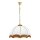 H&auml;ngelampe Holz Glas Gold E27 L:46 cm 3-flmg dekorativ