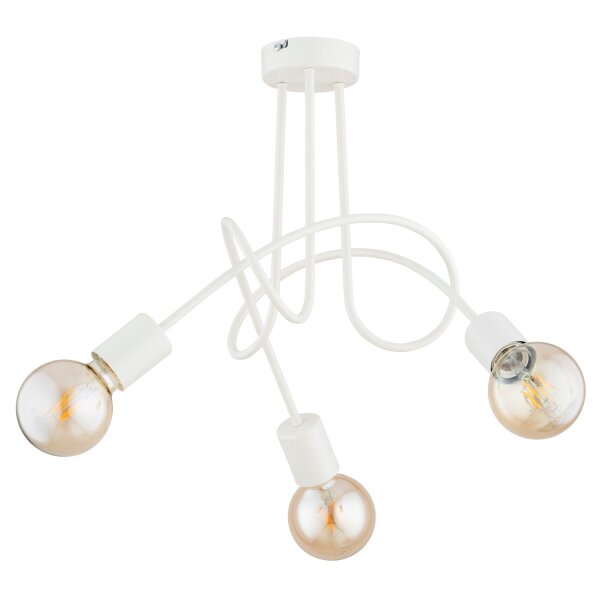 Deckenleuchte Retro 3-flammig Metall Creme E27 B:48 cm