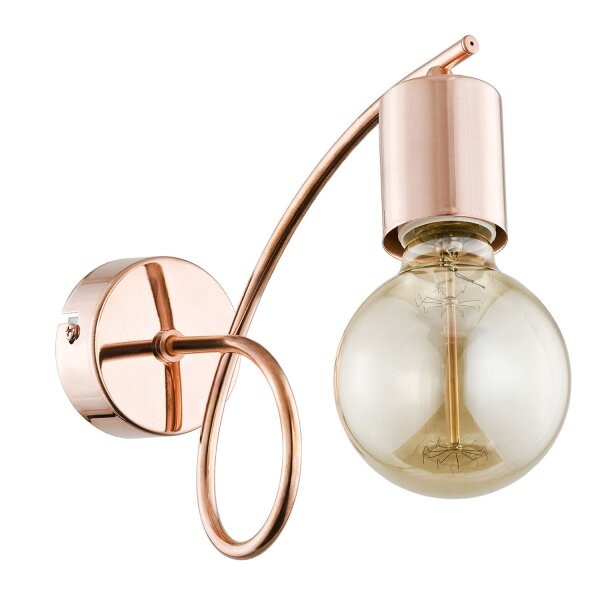 Wandleuchte Metall Kupfer E27 B:8 cm Modern gemütlich