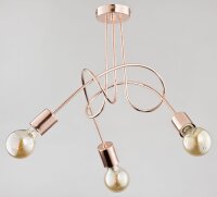 Deckenlampe 3-flammig Metall Kupfer E27 B:48 cm Retro