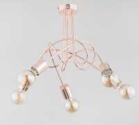 Deckenleuchte 5-flammig Metall Kupfer E27 L:50 cm Retro