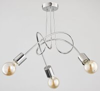 Deckenlampe 3-flammig Metall Chrom E27 B:48 cm Retro