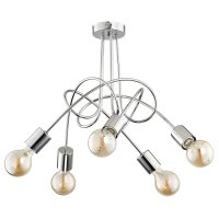 Deckenlampe 5-flammig Metall Chrom E27 L:50 cm Retro