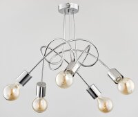 Deckenlampe 5-flammig Metall Chrom E27 L:50 cm Retro