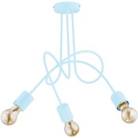 Deckenlampe Kinder 3-flammig Metall Blau E27 B:48 cm