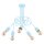 Deckenleuchte Kinder 5-flammig Metall Blau E27 L:50 cm