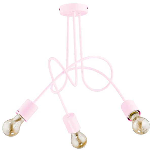 Deckenlampe Kinder 3-flammig Rosa E27 L:48 cm Mädchen