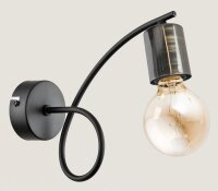 Wandleuchte Schwarz Metall E27 B:8 cm Modern dekorativ