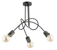 Deckenleuchte 3-flammig Schwarz E27 B:48 cm wohnlich